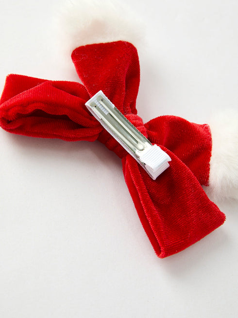 pre-order-winter-christmas-fur-ball-bow-hair-clip - Sophia's Style-4